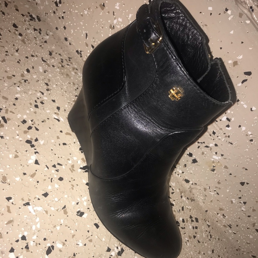 Black Tory Burch Wedge Booties